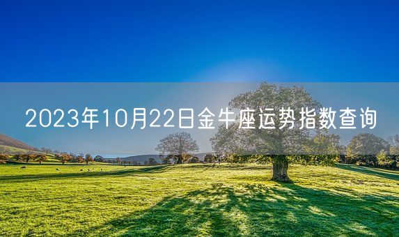 2023年10月22日金牛座运势指数查询(图1)