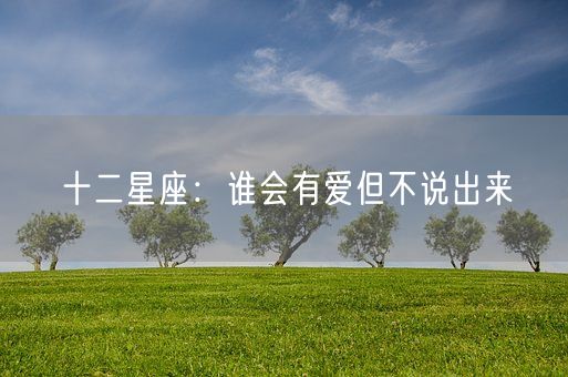 十二星座：谁会有爱但不说出来(图1)