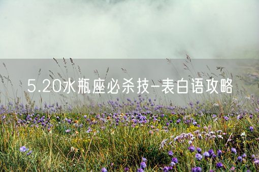 5.20水瓶座必杀技-表白语攻略(图1)