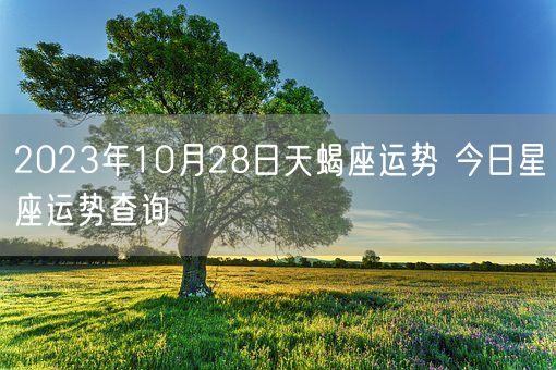 2023年10月28日天蝎座运势 今日星座运势查询(图1)