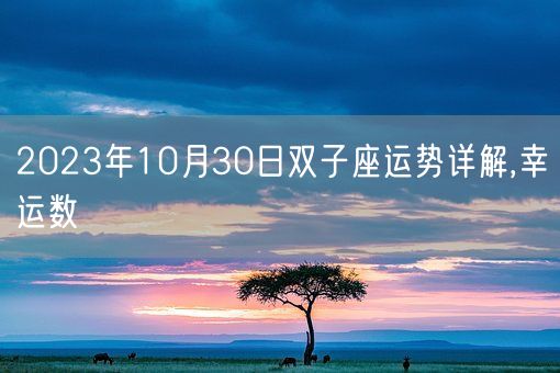 2023年10月30日双子座运势详解,幸运数(图1)