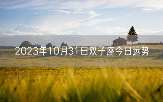 2023年10月31日双子座今日运势(图1)