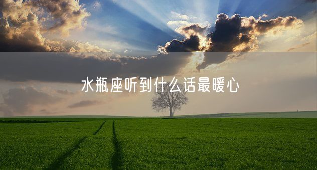 水瓶座听到什么话最暖心(图1)