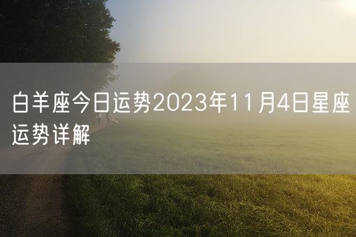 白羊座今日运势2023年11月4日星座运势详解(图1)