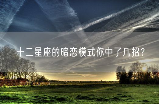 十二星座的暗恋模式你中了几招？(图1)