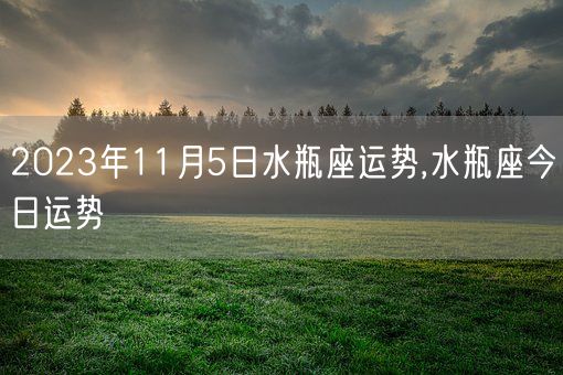 2023年11月5日水瓶座运势,水瓶座今日运势(图1)