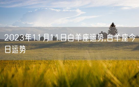 2023年11月11日白羊座运势,白羊座今日运势(图1)