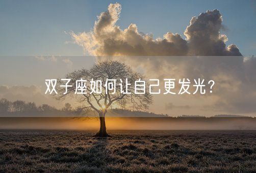 双子座如何让自己更发光？(图1)