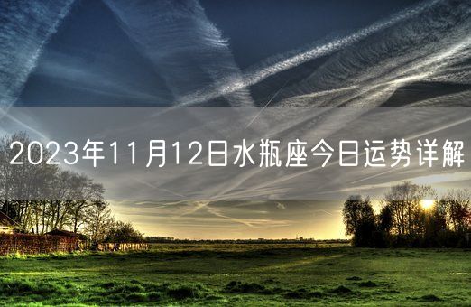 2023年11月12日水瓶座今日运势详解(图1)