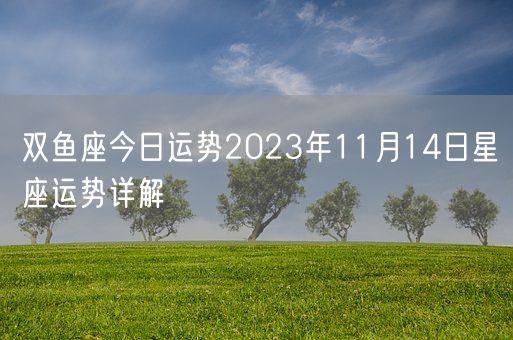双鱼座今日运势2023年11月14日星座运势详解(图1)