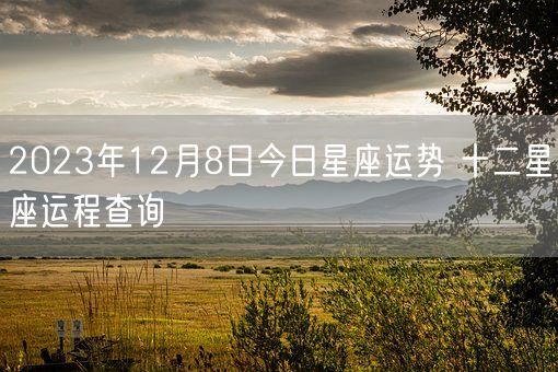 2023年12月8日今日星座运势 十二星座运程查询(图1)