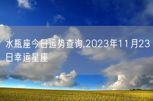 水瓶座今日运势查询,2023年11月23日幸运星座(图1)