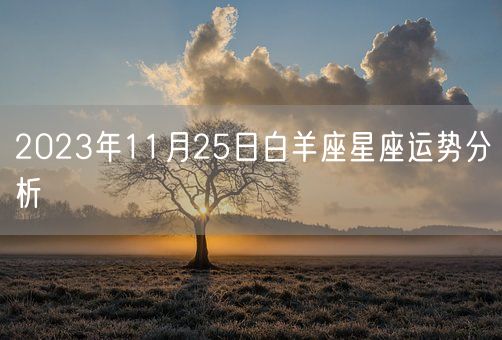 2023年11月25日白羊座星座运势分析(图1)