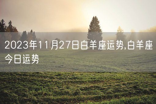 2023年11月27日白羊座运势,白羊座今日运势(图1)