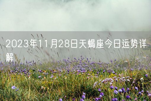 2023年11月28日天蝎座今日运势详解(图1)