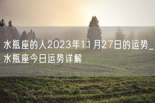 水瓶座的人2023年11月27日的运势_水瓶座今日运势详解(图1)