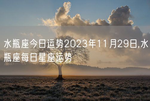 水瓶座今日运势2023年11月29日,水瓶座每日星座运势(图1)