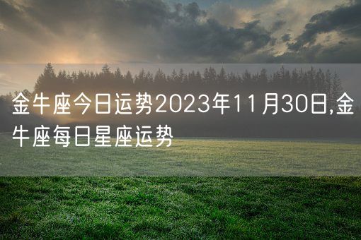 金牛座今日运势2023年11月30日,金牛座每日星座运势(图1)