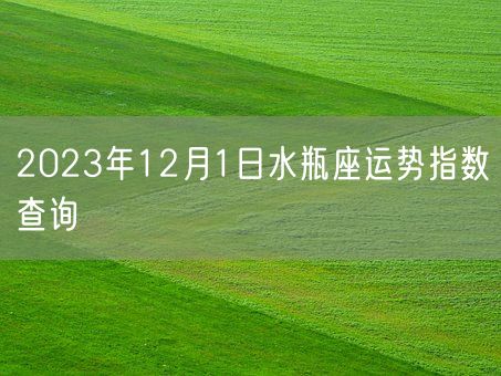 2023年12月1日水瓶座运势指数查询(图1)