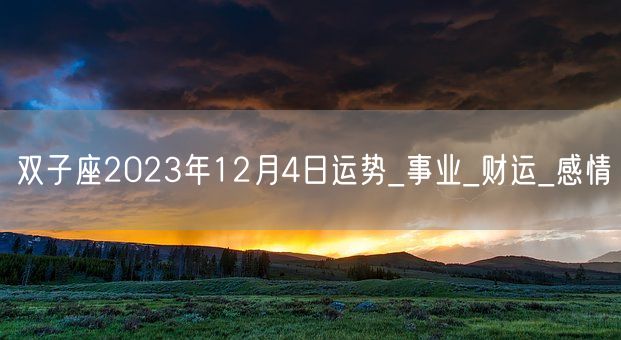 双子座2023年12月4日运势_事业_财运_感情(图1)