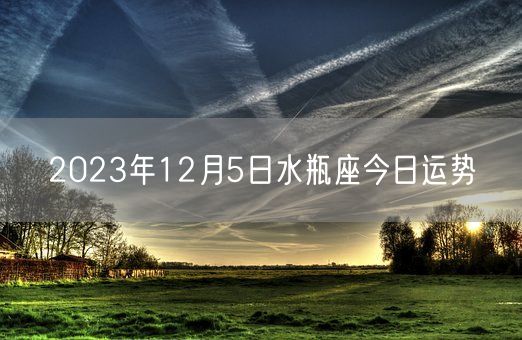 2023年12月5日水瓶座今日运势(图1)