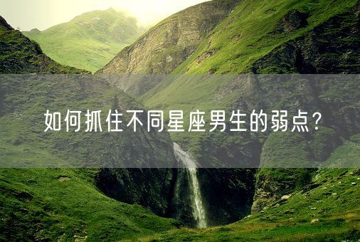 如何抓住不同星座男生的弱点？(图1)