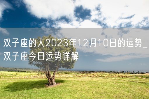 双子座的人2023年12月10日的运势_双子座今日运势详解(图1)