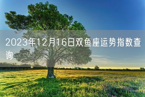 2023年12月16日双鱼座运势指数查询(图1)