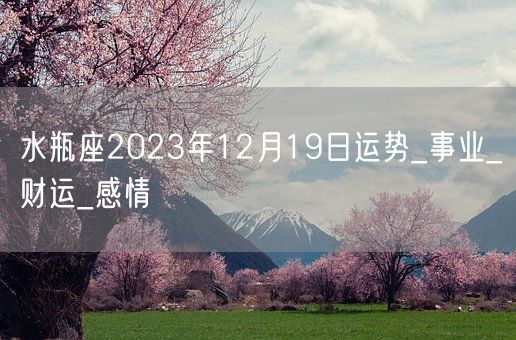 水瓶座2023年12月19日运势_事业_财运_感情(图1)