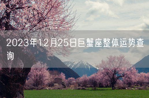 2023年12月25日巨蟹座整体运势查询(图1)