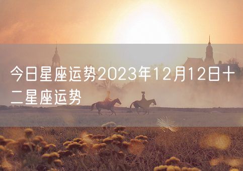 今日星座运势2023年12月12日十二星座运势(图1)
