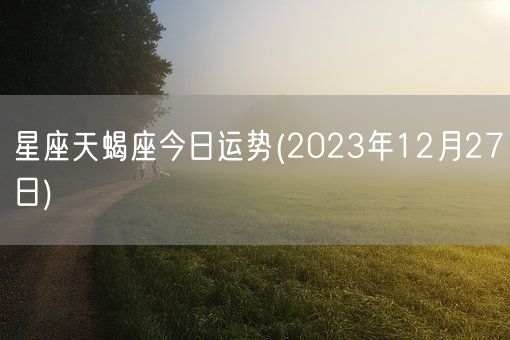 星座天蝎座今日运势(2023年12月27日) (图1)