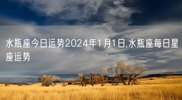 水瓶座今日运势2024年1月1日,水瓶座每日星座运势(图1)