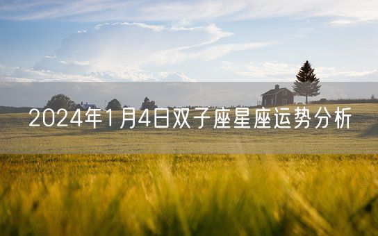 2024年1月4日双子座星座运势分析(图1)