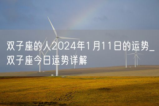 双子座的人2024年1月11日的运势_双子座今日运势详解(图1)