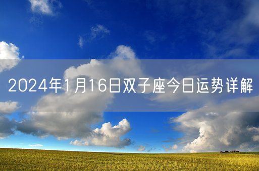 2024年1月16日双子座今日运势详解(图1)