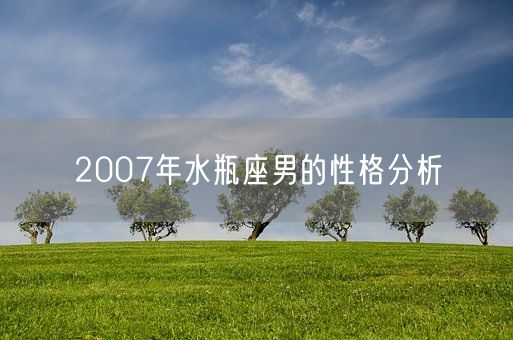 2007年水瓶座男的性格分析(图1)