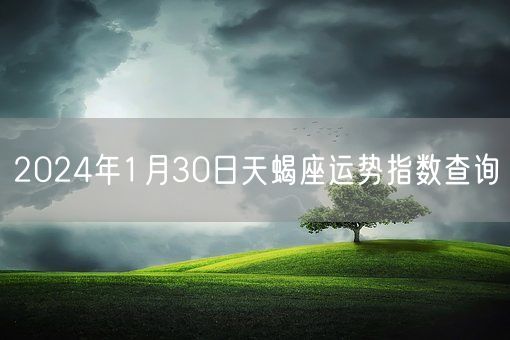 2024年1月30日天蝎座运势指数查询(图1)