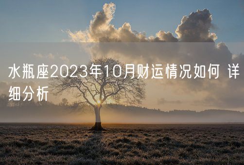 水瓶座2023年10月财运情况如何 详细分析(图1)