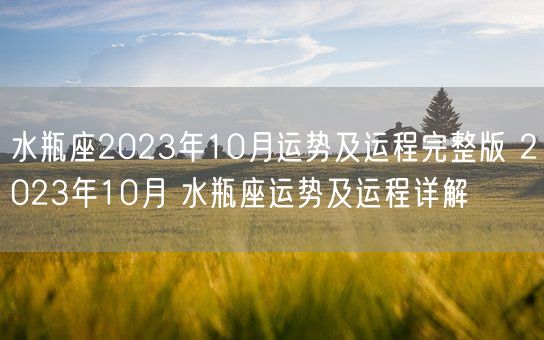 水瓶座2023年10月运势及运程完整版 2023年10月 水瓶座运势及运程详解(图1)