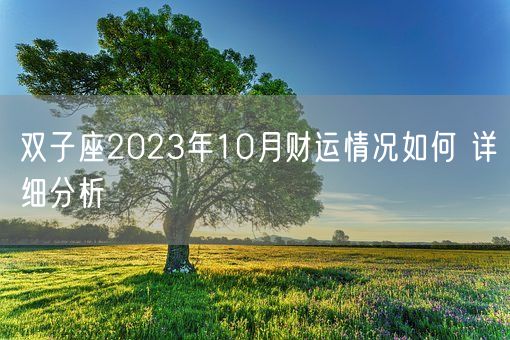 双子座2023年10月财运情况如何 详细分析(图1)