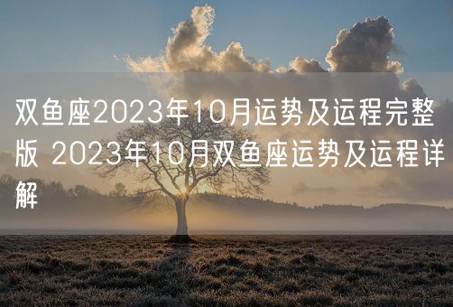 双鱼座2023年10月运势及运程完整版 2023年10月双鱼座运势及运程详解(图1)