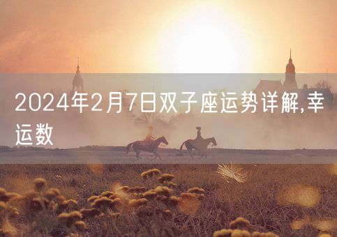 2024年2月7日双子座运势详解,幸运数(图1)