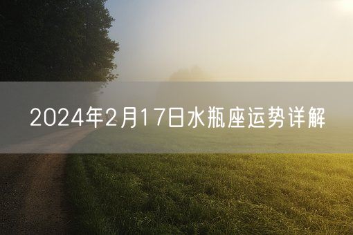 2024年2月17日水瓶座运势详解(图1)