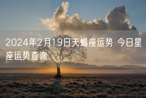 2024年2月19日天蝎座运势 今日星座运势查询(图1)