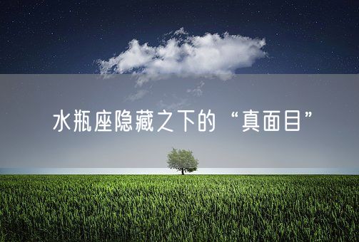 水瓶座隐藏之下的“真面目”(图1)