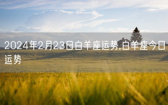 2024年2月23日白羊座运势,白羊座今日运势(图1)