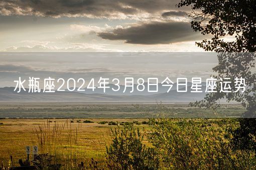 水瓶座2024年3月8日今日星座运势(图1)