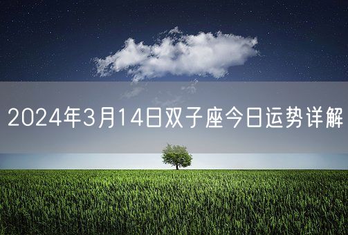 2024年3月14日双子座今日运势详解(图1)