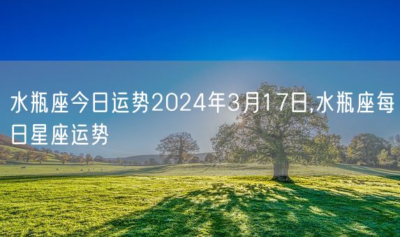 水瓶座今日运势2024年3月17日,水瓶座每日星座运势(图1)